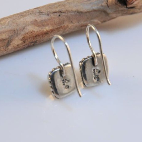 Silpada Sterling Silver and Pearl Button Frame Earrings - Picture 7 of 8